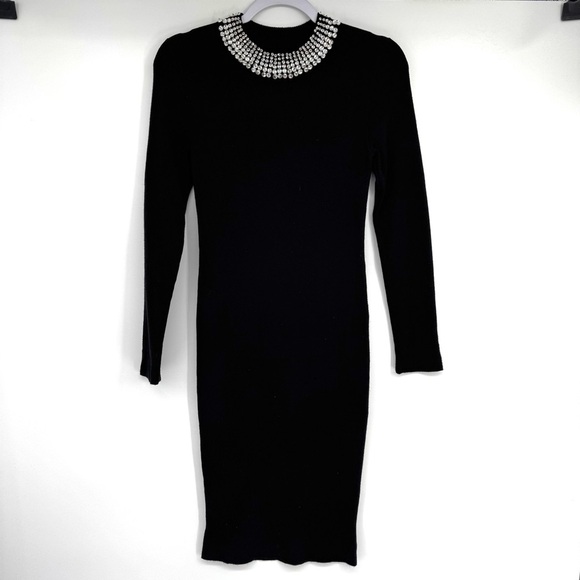 NWT Love Token Rhinestone Detail Sweater Midi Dress Size XS - Picture 3 of 12